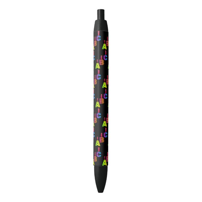 Caneta Preta Maçãs engraçadas com ABC (Frente Vertical)
