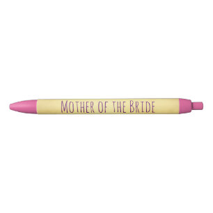 Caneta Preta Mãe da Noiva Dourada e Rosa