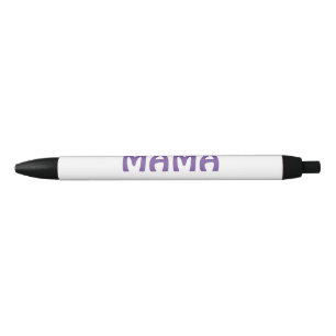 Caneta Preta Mama feliz mães retro roxo adicionar nome texto vi