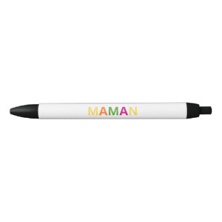 Caneta Preta "MAMAN" Cute Pastel Colorful Pen