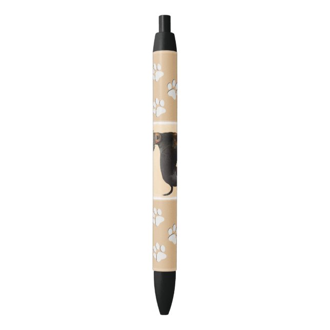 Caneta Preta Manchester Terrier Pintura Original (Frente Vertical)
