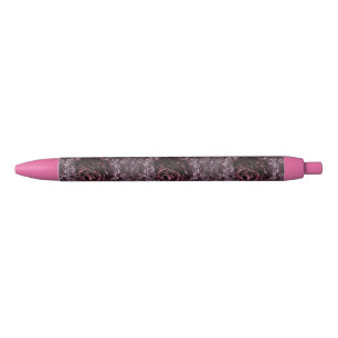 Caneta Preta Mandala de Rosa
