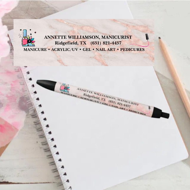 Caneta Preta Manicurist Nail Technicus Blush Rosa Marble (Criador carregado)