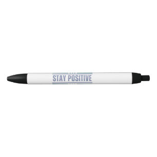 Caneta Preta Mantenha-se positivo Citação Motivacional