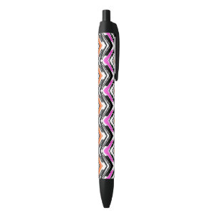 Caneta Preta Mão preta, alaranjada, e cor-de-rosa teste padrã