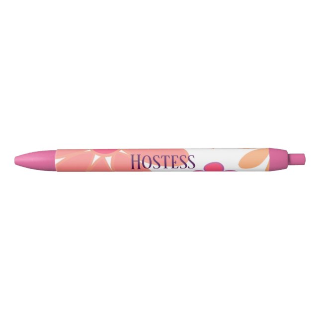 Caneta Preta Maravilhosa Hostess Pink Floral (Frente)
