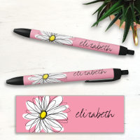 Margarida Branca e Rosa com Texto Personalizado