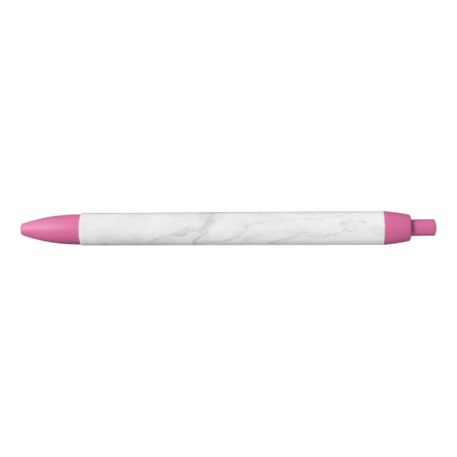 Caneta Preta Mármore Branco (Frente)