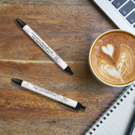 Caneta Preta Mármore branco