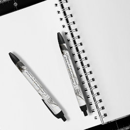 Caneta Preta Mármore preto e branco