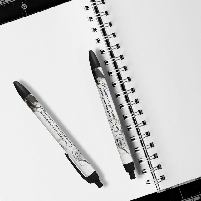 Caneta Preta Mármore preto e branco (Criador carregado)