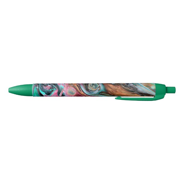 Caneta Preta Mármore rosa e verde (Parte Inferior)