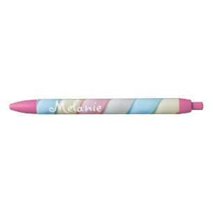 Caneta Preta Marshmallow Twist Pastel Candy Personalizado