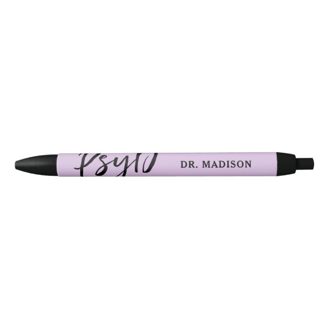Caneta Preta Médico de PsyD Personalizado (Frente)