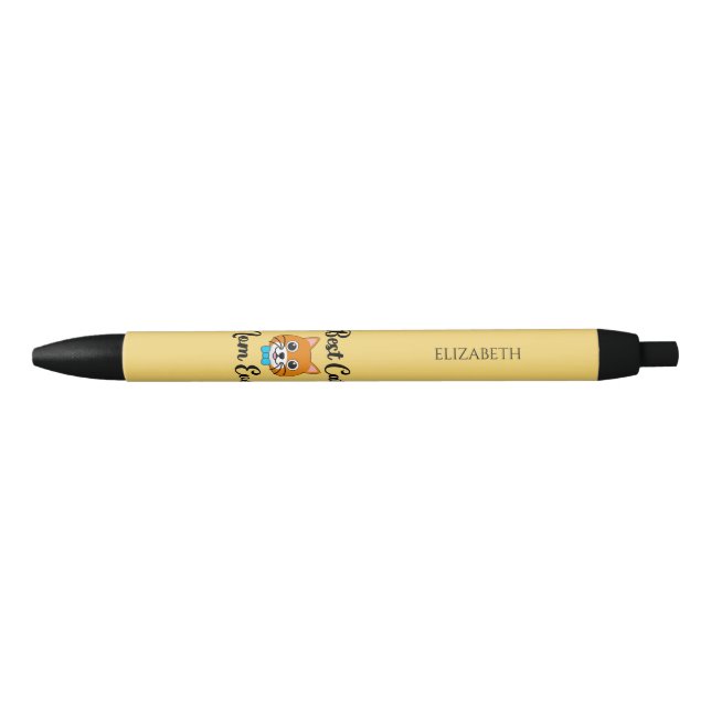 Caneta Preta Melhor Cat Mãe Nunca Personalizar (Frente)