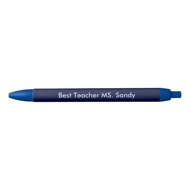 Caneta Preta Melhor Professor Adicionar Nome Texto Azul Texturi (Frente)