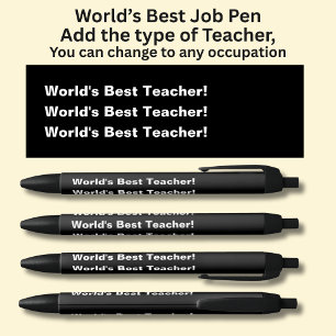 Caneta Preta Melhor Professora do Mundo! - Adicionar o tipo ou