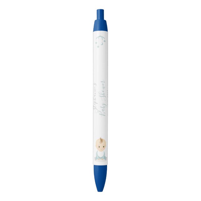 Caneta Preta Menino bonito e seu Chá de fraldas móvel (Frente Vertical)