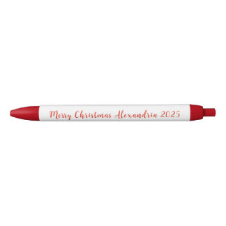 Caneta Preta Merry Christmas Red Name 2025