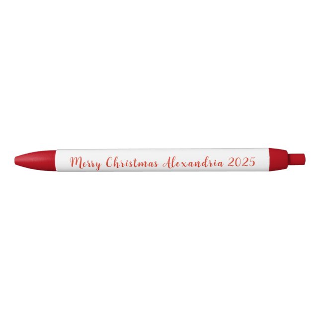 Caneta Preta Merry Christmas Red Name 2025 (Frente)