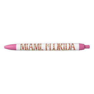 Caneta Preta Miami, Flórida - Amarelo/Laranja