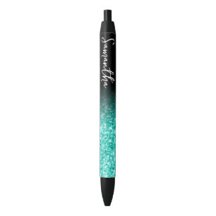 Caneta Preta Milho Turquesa de Luxo Personalizado