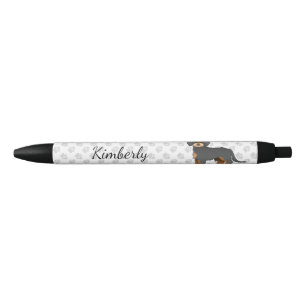 Caneta Preta MiniGoldendoodle Negro E Tano Cão e Nome