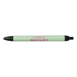 Caneta Preta Minimalista nome personalizado moderno