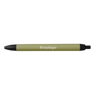 Caneta Preta Minimalista Olivalista Personalizado