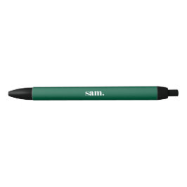 Caneta Preta Minimalista texto personalizado negrito verde