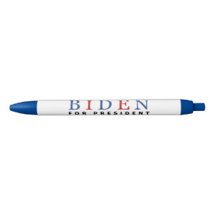 Caneta Preta Modern Blue Red Joe Biden para Presidente