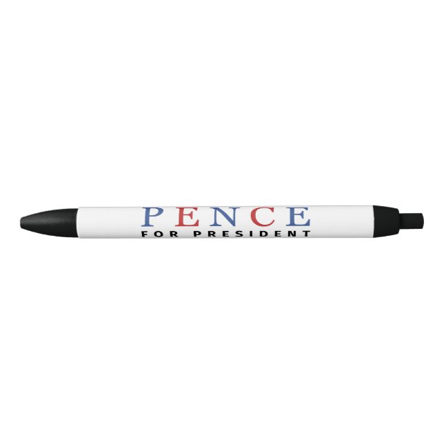 Caneta Preta Moderno Blue Red Mike Pence para Presidente (Frente)