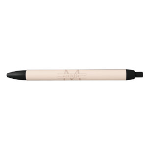 Caneta Preta Monograma Decorativo Feminino Cor-de-Rosa Nome Per