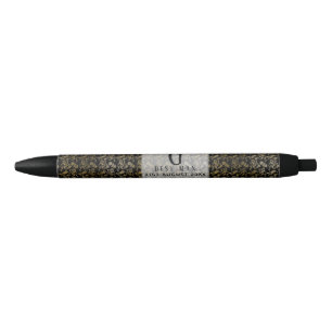 Caneta Preta Monograma Melhor Padrinho de casamento Black Doura