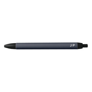 Caneta Preta Monograma Minimalista Presente Azul Marinho Branco