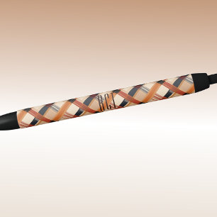 Caneta Preta Monograma Tinta de Xadrez Diagonal de outono