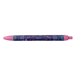 Caneta Preta Motivação e autoconfiança - Floral Fiesta