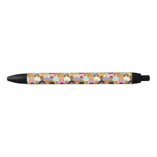 Caneta Preta Mulheres Retro do Padrão Mundial