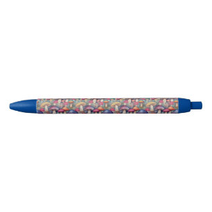 Caneta Preta Mushroom multicores com monograma