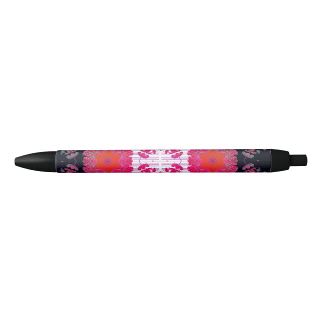 Caneta Preta Música de Simetria Variada Rosa Abstrata (Frente)