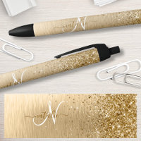 Nam Monograma de Impressão de Glitter Metálico Bru
