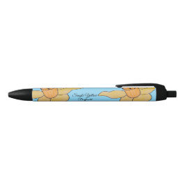 Caneta Preta Narciso Amarelo Único