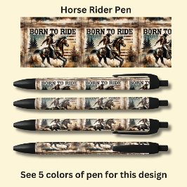 Caneta Preta Nascer Para Cavalo, Cavalo e Cavaleiro