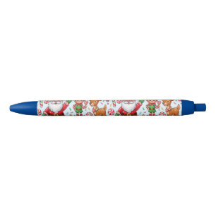Caneta Preta Natal Terra de Doces de Cana Vermelha Vintage Retr