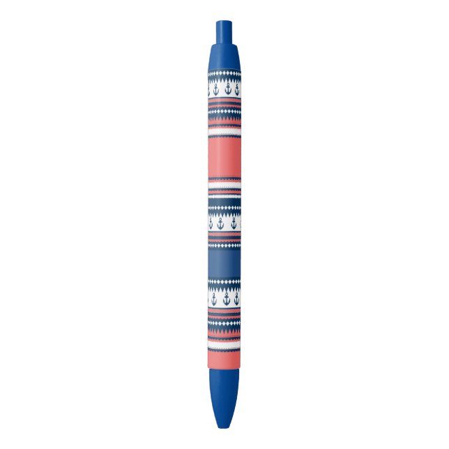 Caneta Preta Nautical. (Frente Vertical)