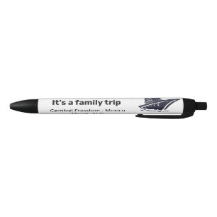 Caneta Preta Navio de Cruzeiro Presente Personalizado Família D