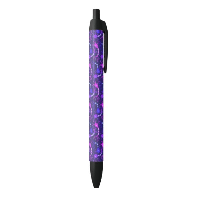 Caneta Preta Neurônios Conectados Neon Roxo (parte de inferior (Vertical))