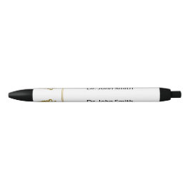 Caneta Preta Nobre Clássico Elegante Ouro Prata Asclépio Médico