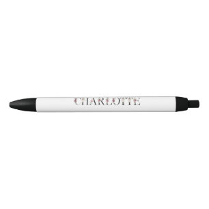 Caneta Preta Nome Charlotte