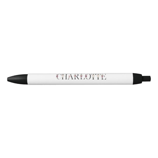 Caneta Preta Nome Charlotte (Frente)